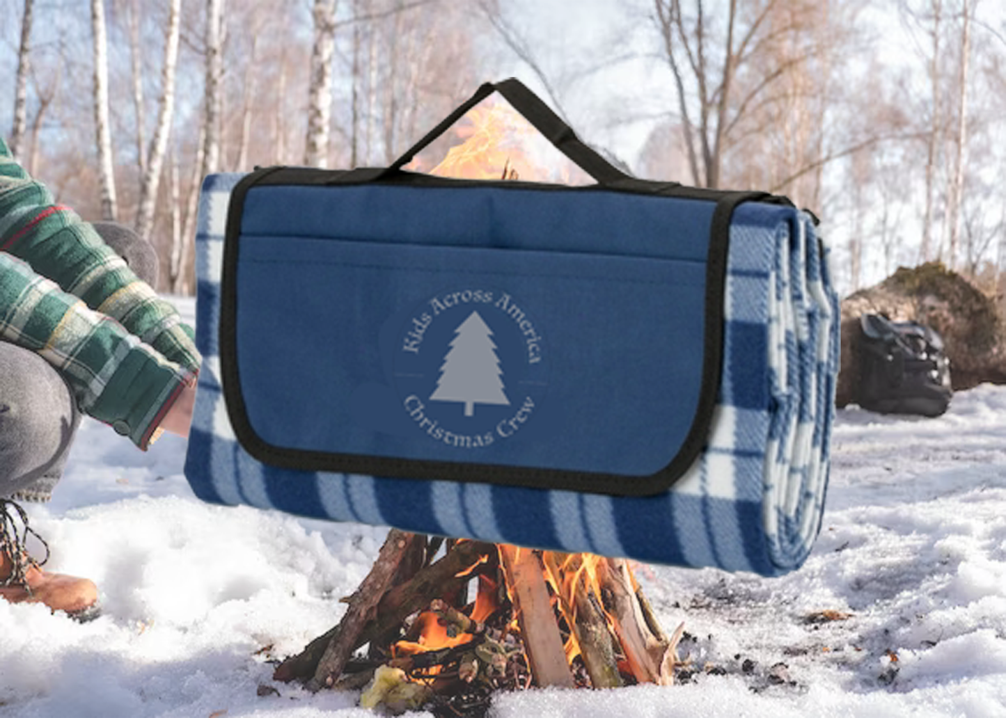 Blue Xmas Crew Plaid Blanket Blue