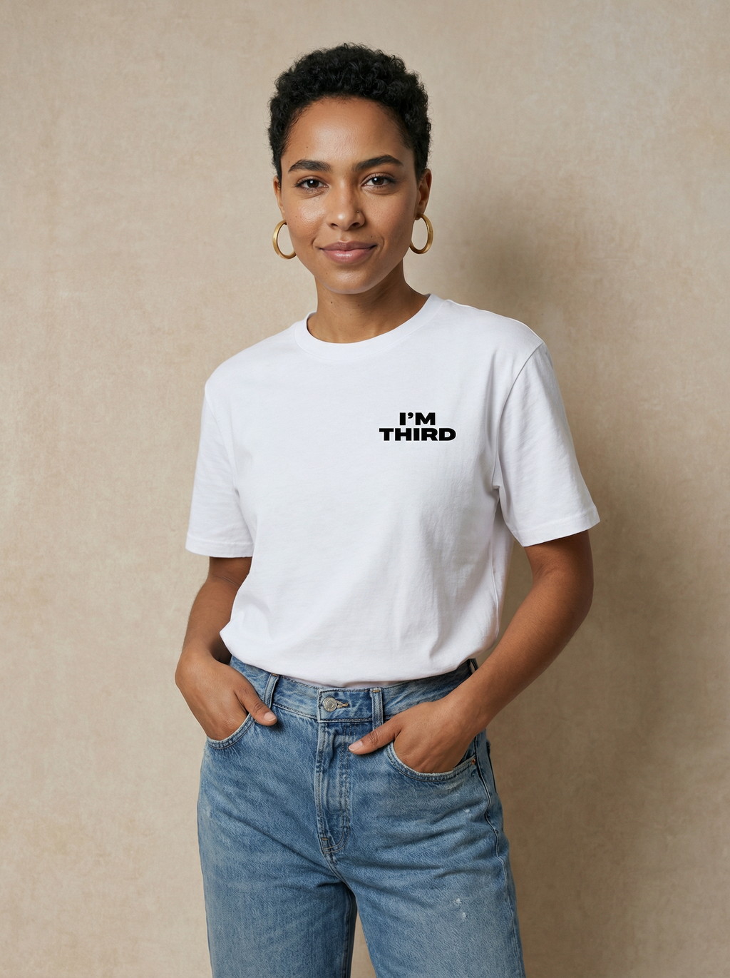 I'm Third White Tee